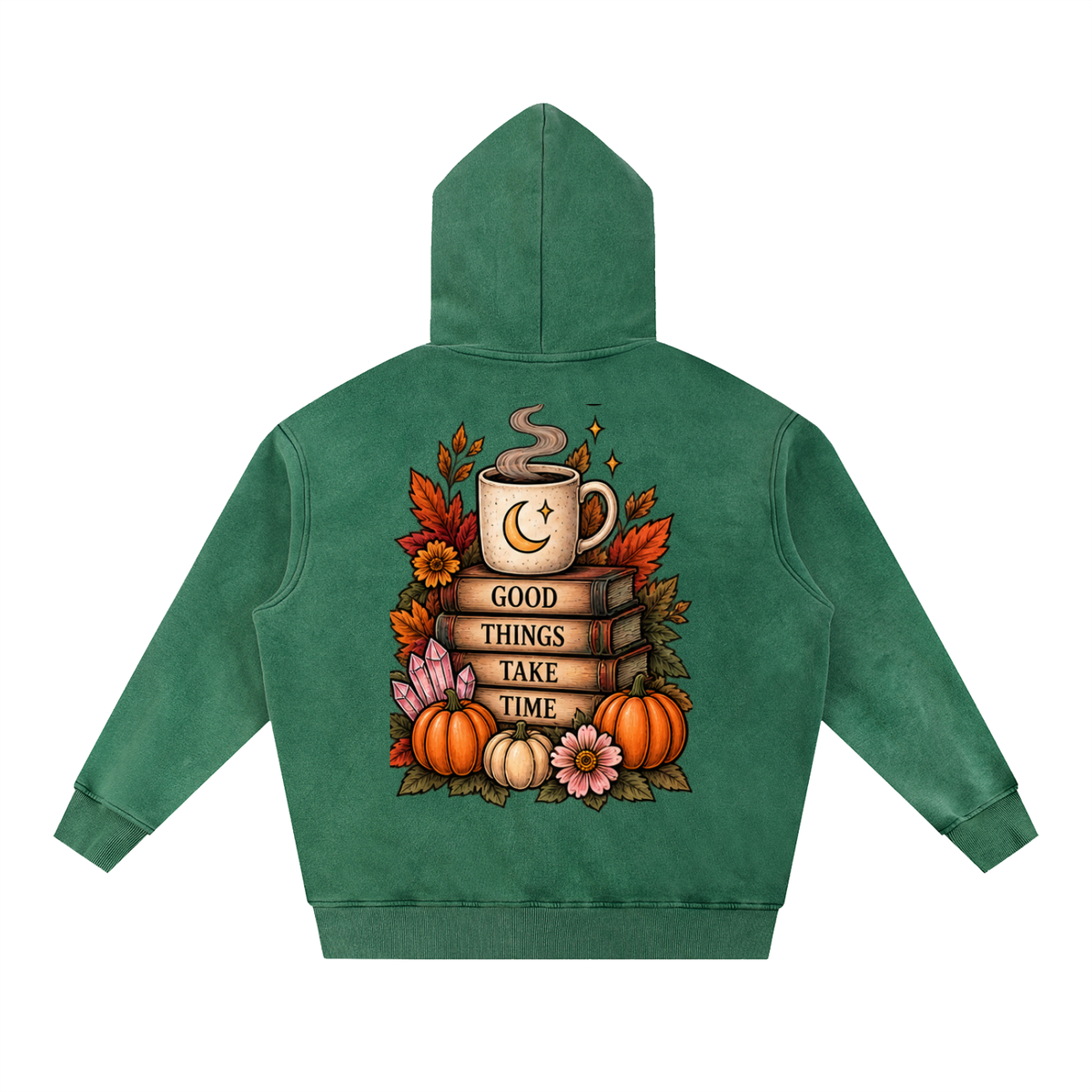 Good Things Take Time Snow Wash Oversized Hoodie | Haven After Autumn Collection