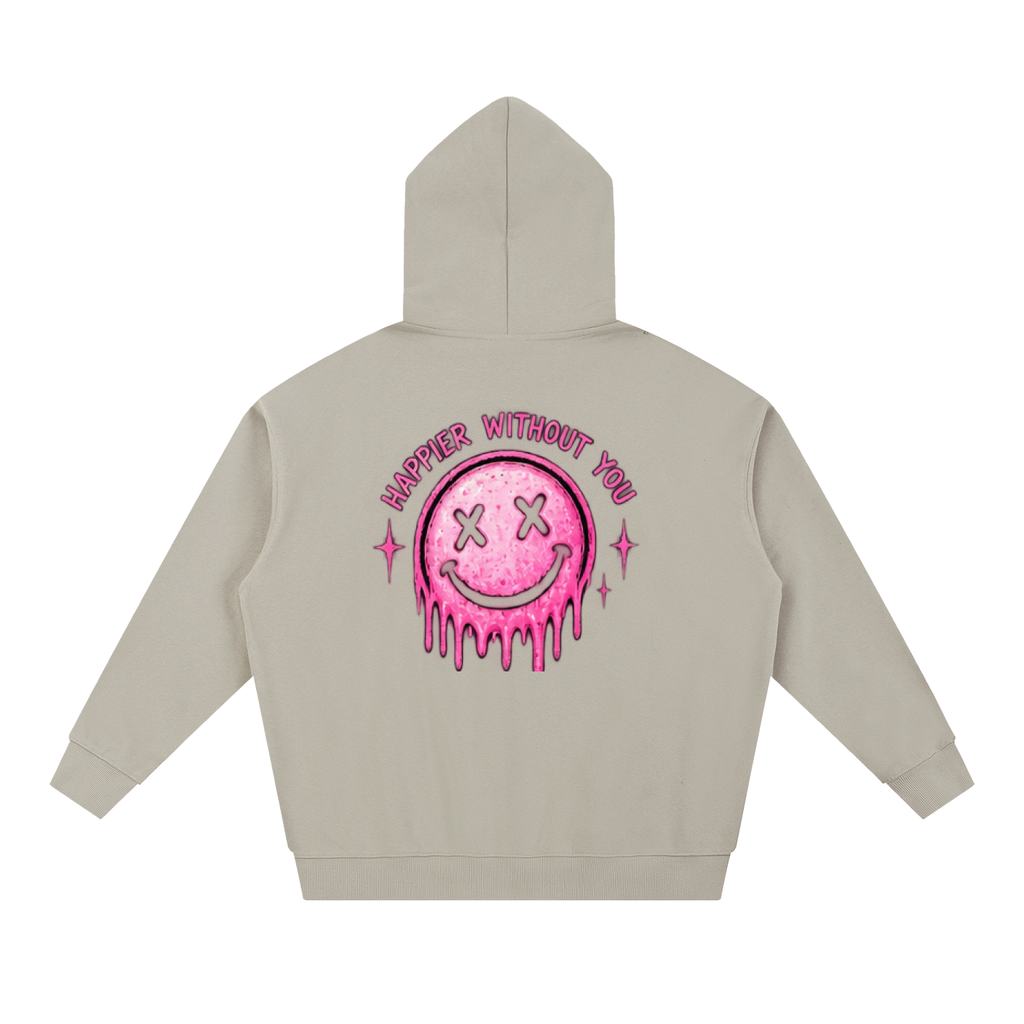 Happier Without You Front & Back Oversized Hoodie | Haven Unfiltered