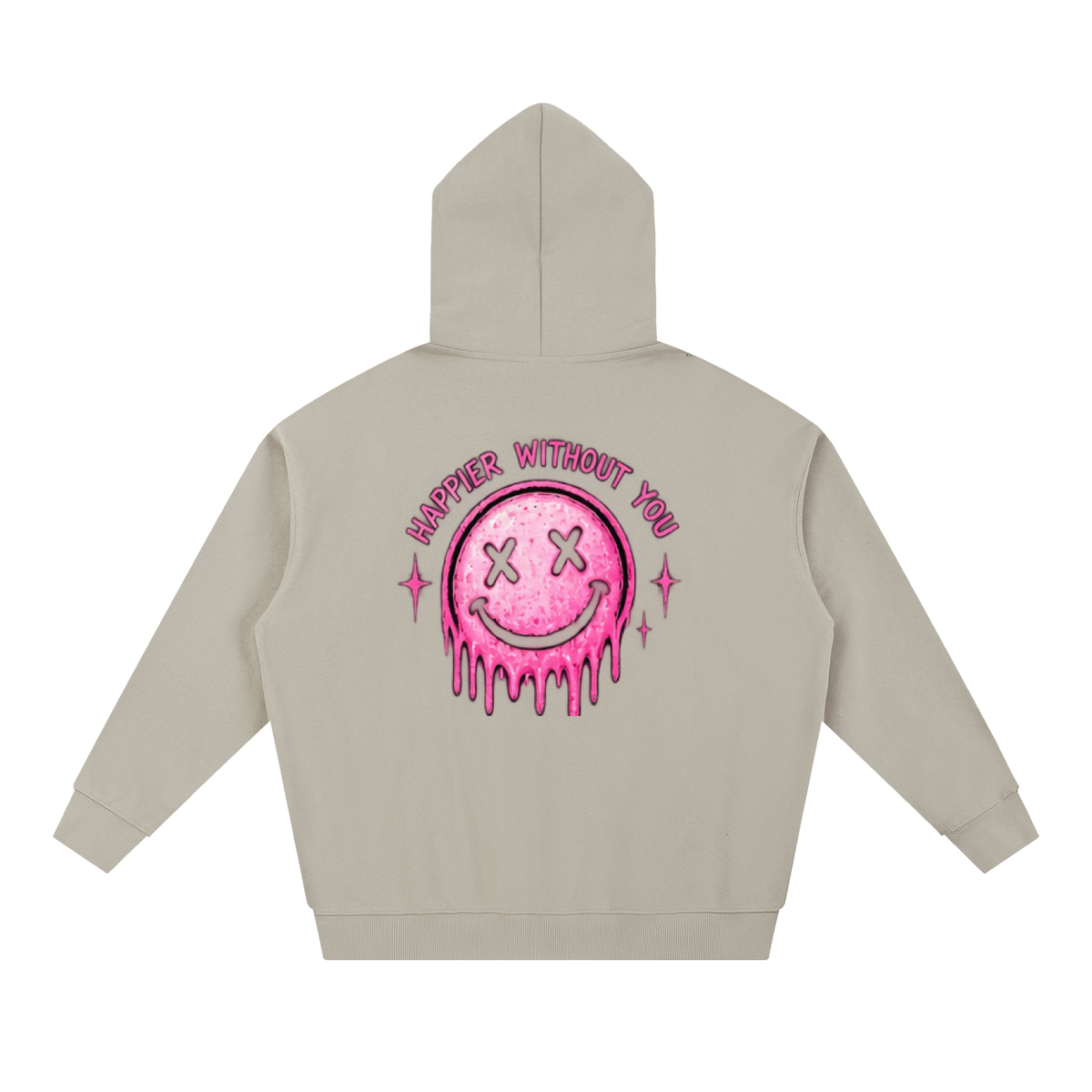 Happier Without You Front & Back Oversized Hoodie | Haven Unfiltered