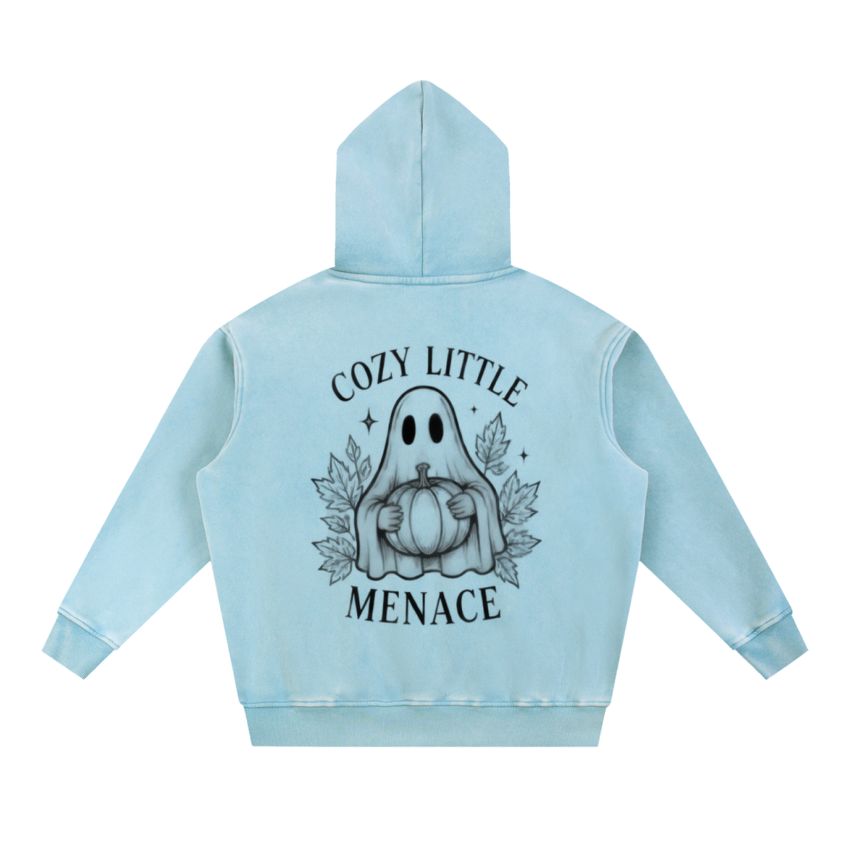 Cozy Little Menace Ghost Snow Wash Oversized Hoodie | Haven After Autumn Collection