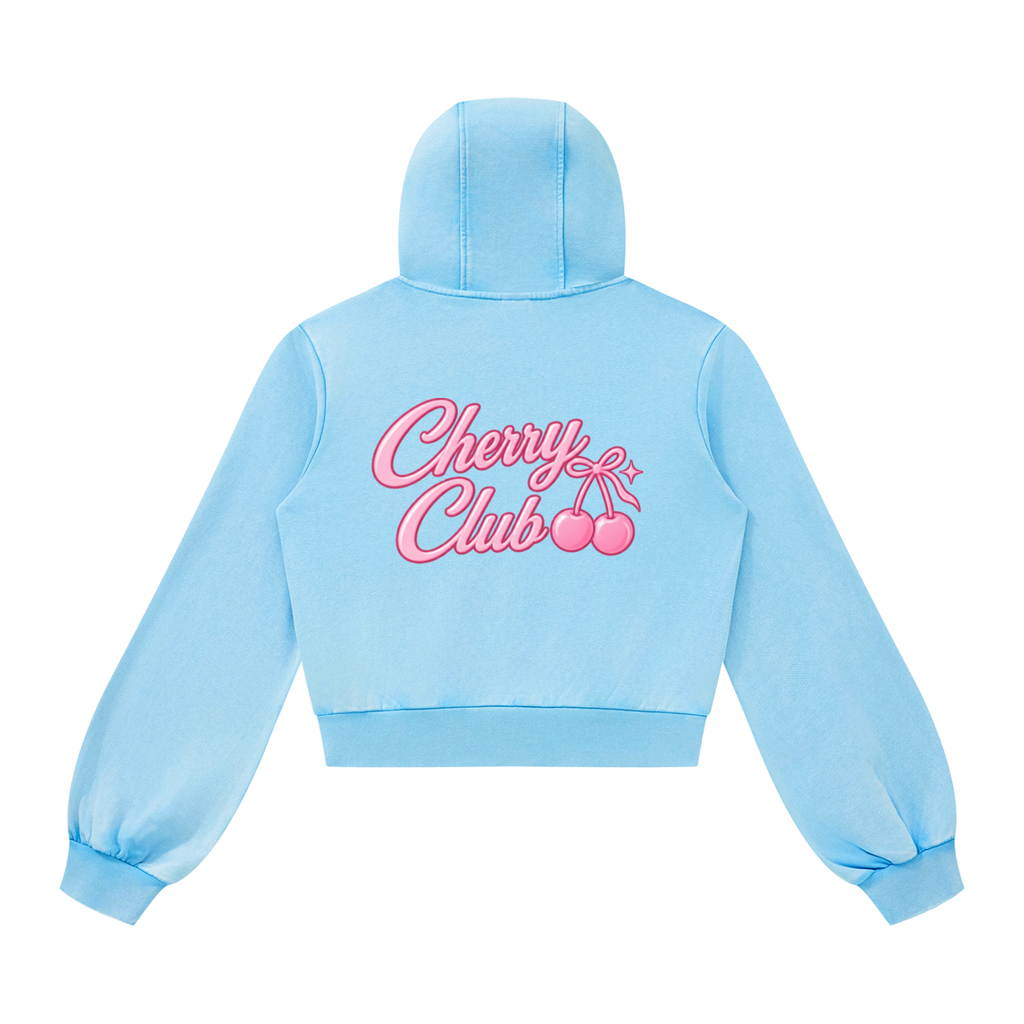 Cherry Club Signature Vintage Wash Zip-Up Hoodie | Haven x Cherry Club Collab