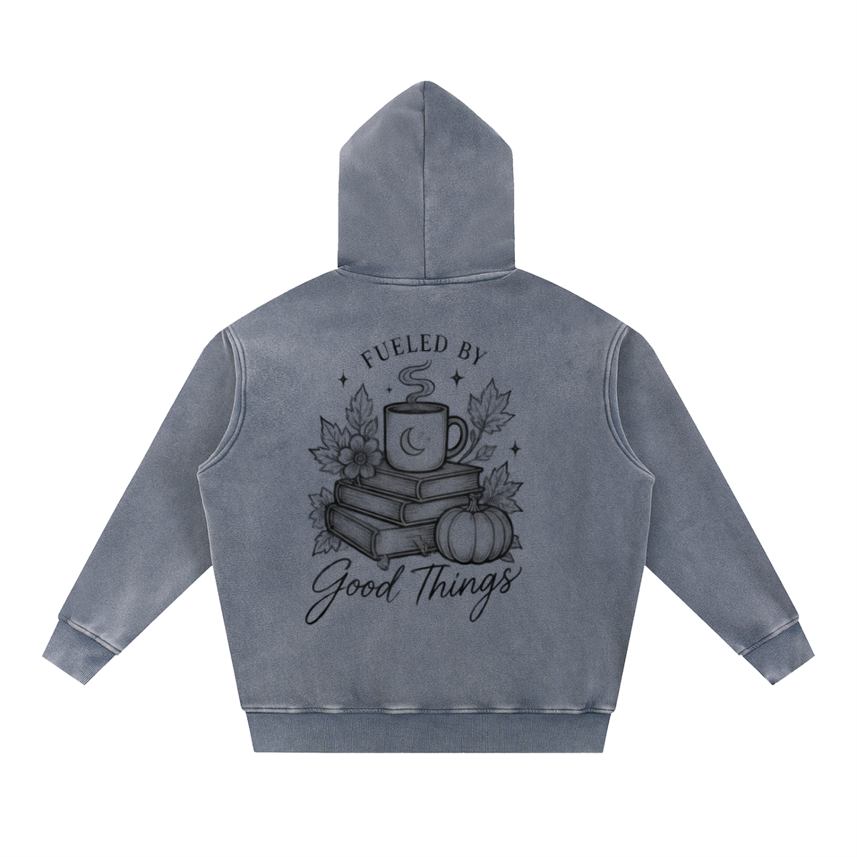 Fueled by Caffeine & Good Things Snow Wash Oversized Hoodie | Haven After Autumn Collection