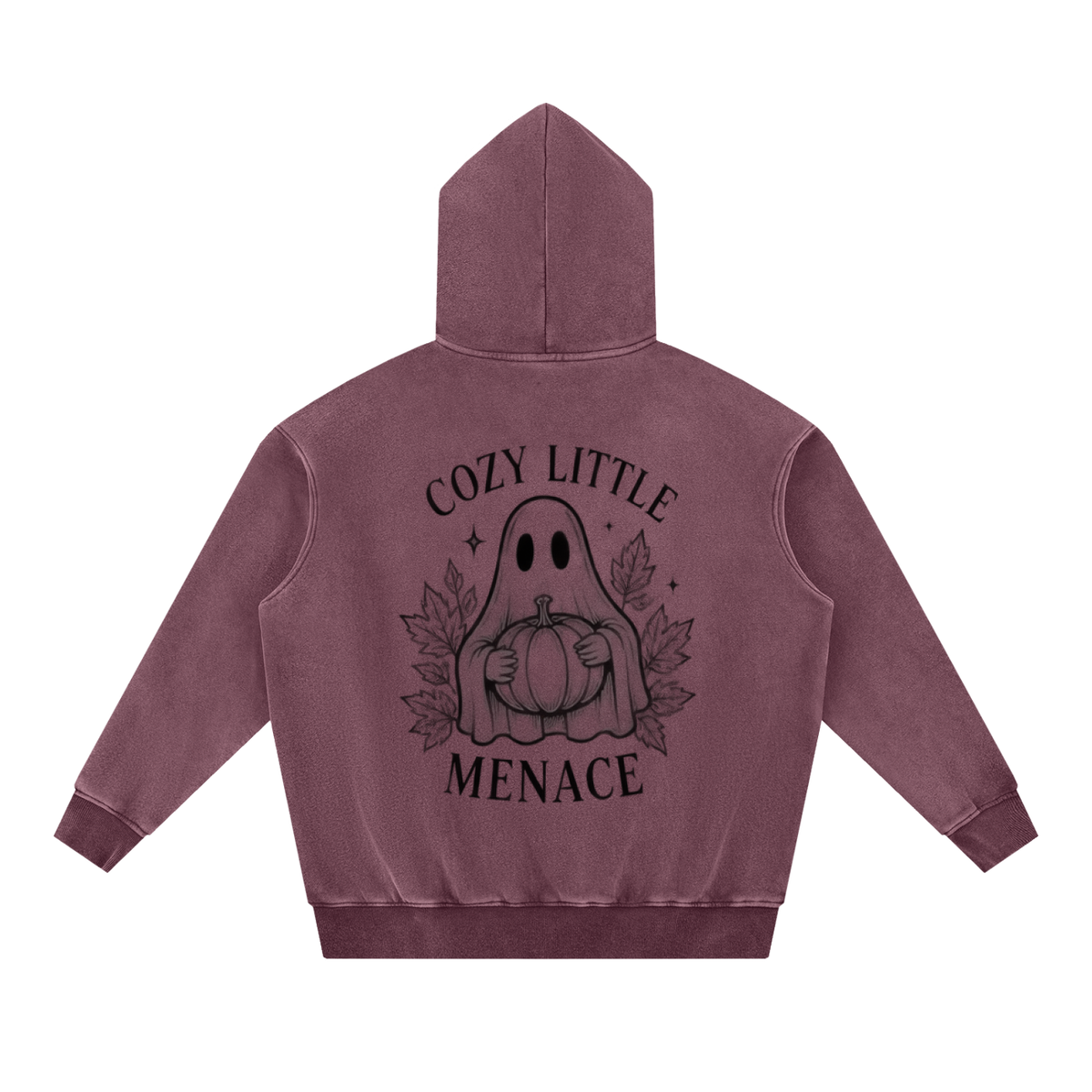 Cozy Little Menace Ghost Snow Wash Oversized Hoodie | Haven After Autumn Collection