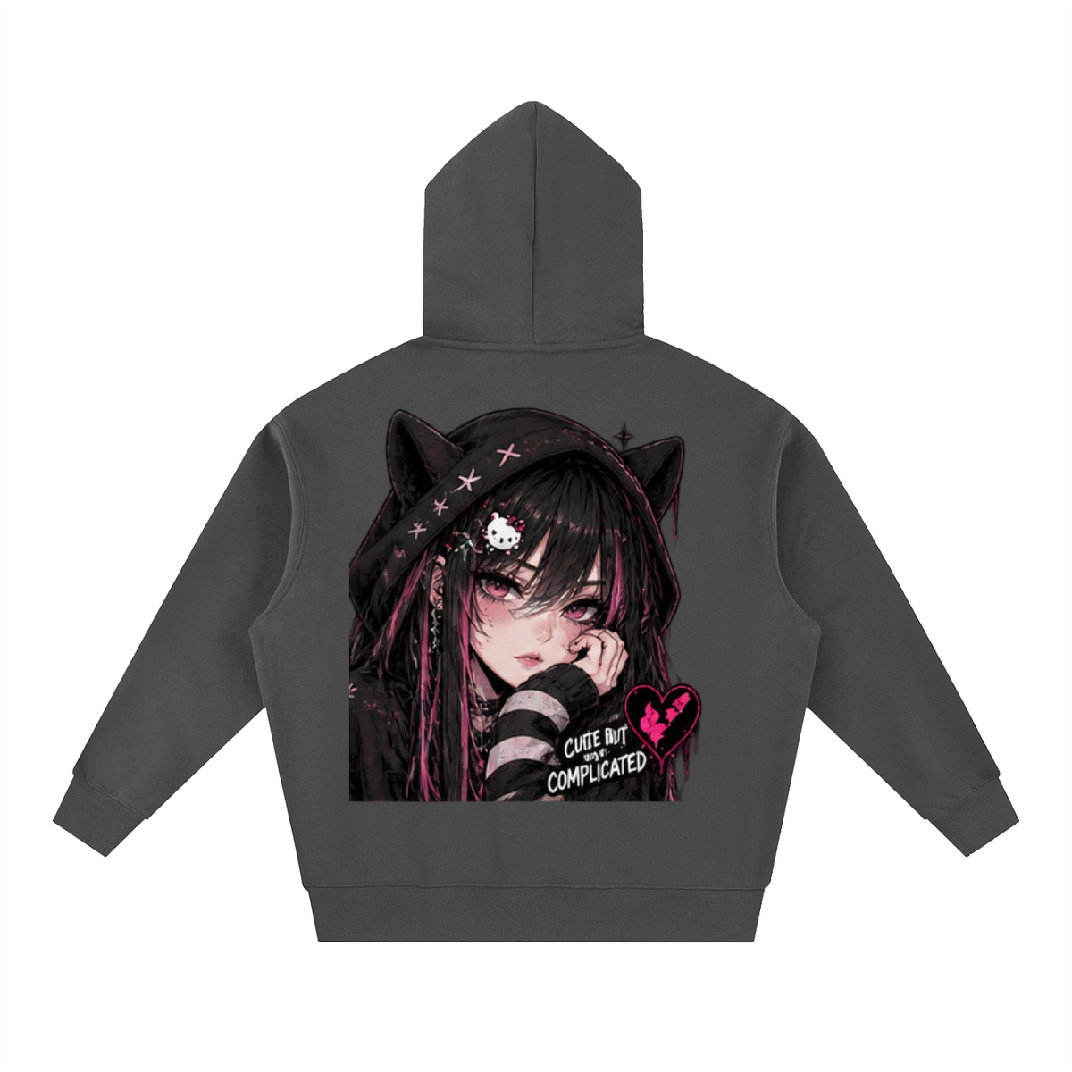 Cute But Complicated Anime Oversized Hoodie | Haven x Static Hearts Collab