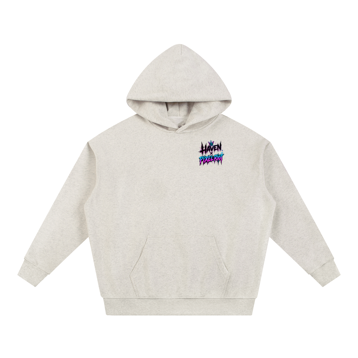 Haven X Pixel Riot – Glitch Crown Adult Gaming Hoodie