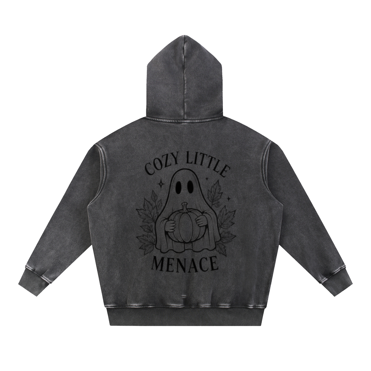 Cozy Little Menace Ghost Snow Wash Oversized Hoodie | Haven After Autumn Collection