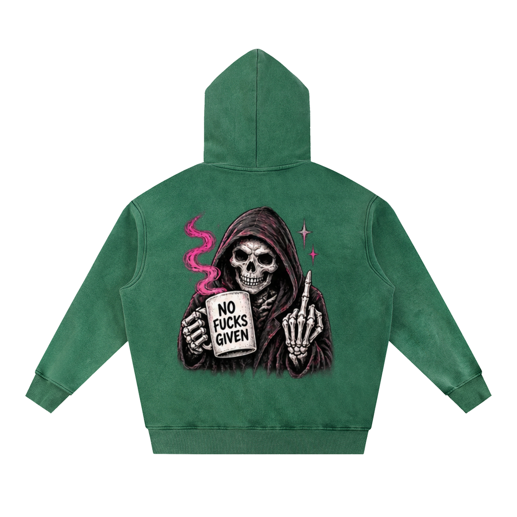 No Fucks Given Snow Wash Oversized Hoodie | Haven Unfiltered