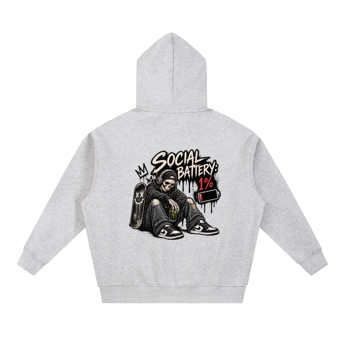 Social Battery 1% Boxy Oversized Hoodie | Haven Unfiltered Collection