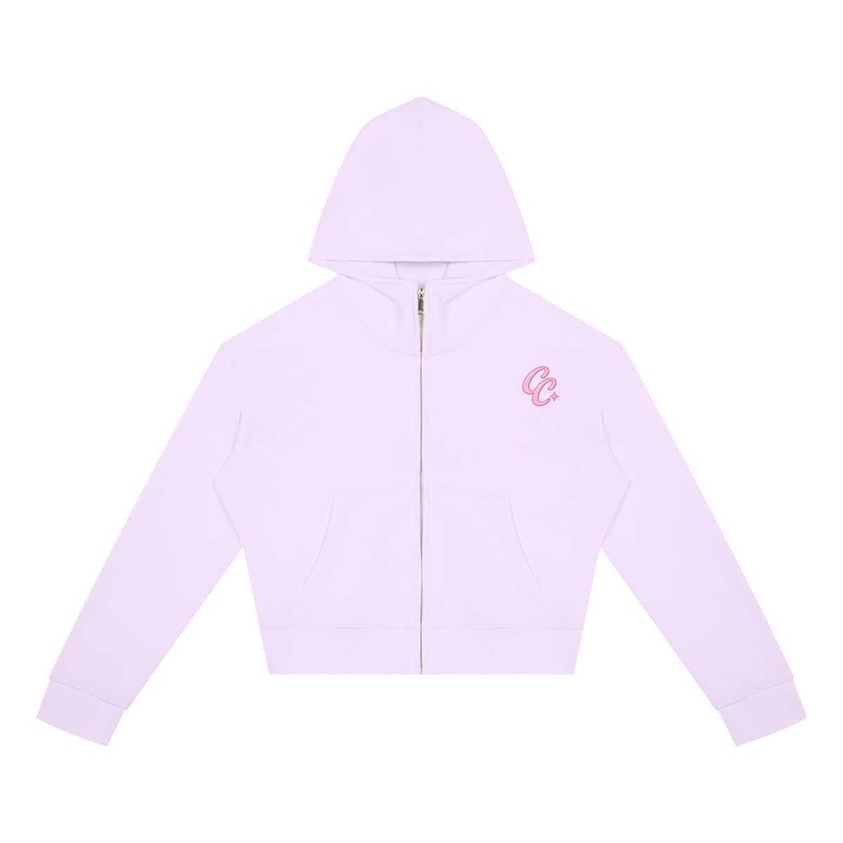 Cherry Club Logo Cropped Zip-Up Hoodie | Haven x Cherry Club Collab