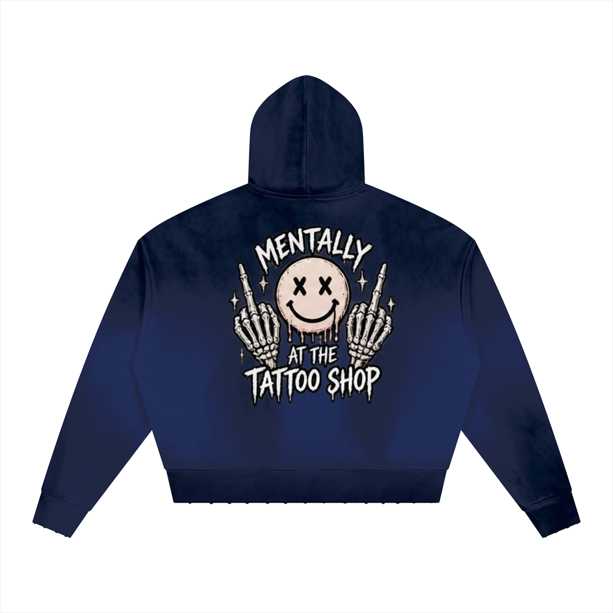 Mentally at the Tattoo Shop Smiley Oversized Hoodie