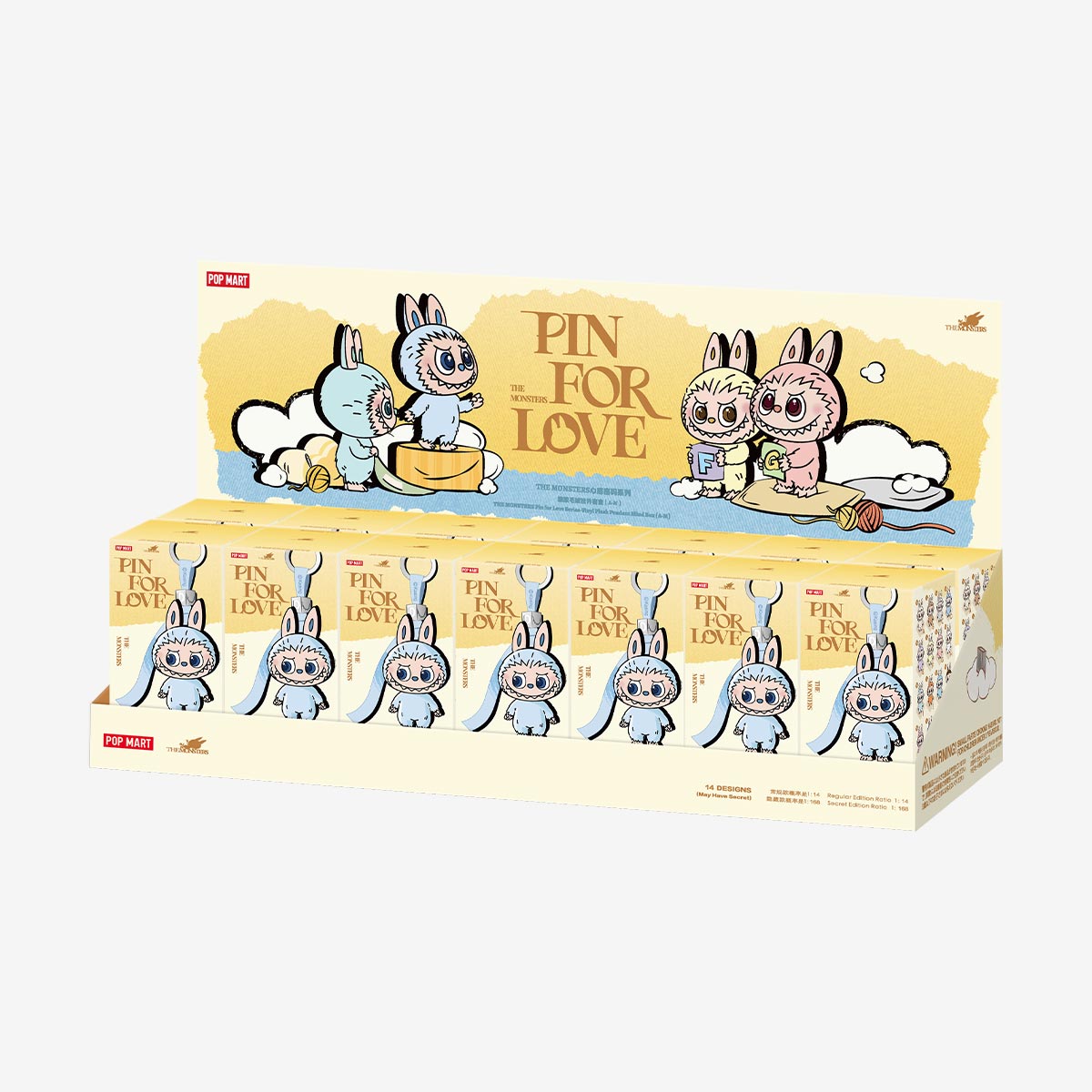 Pop Mart Labubu Pin for Love Series Blind Box (A-M) Yellow