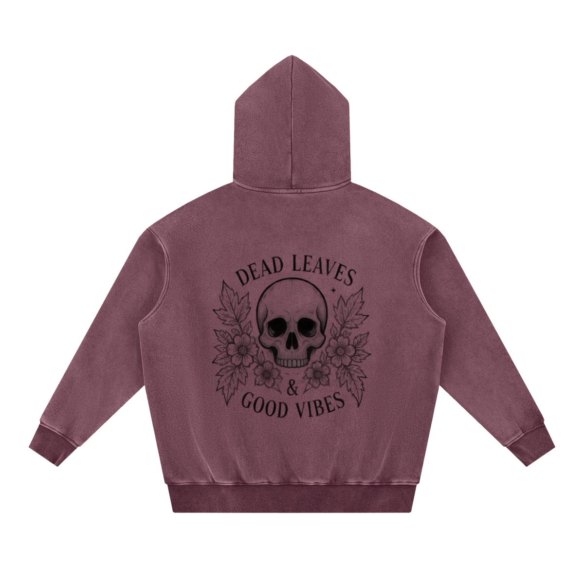 Dead Leaves & Good Vibes Snow Wash Oversized Hoodie | Haven After Autumn Collection