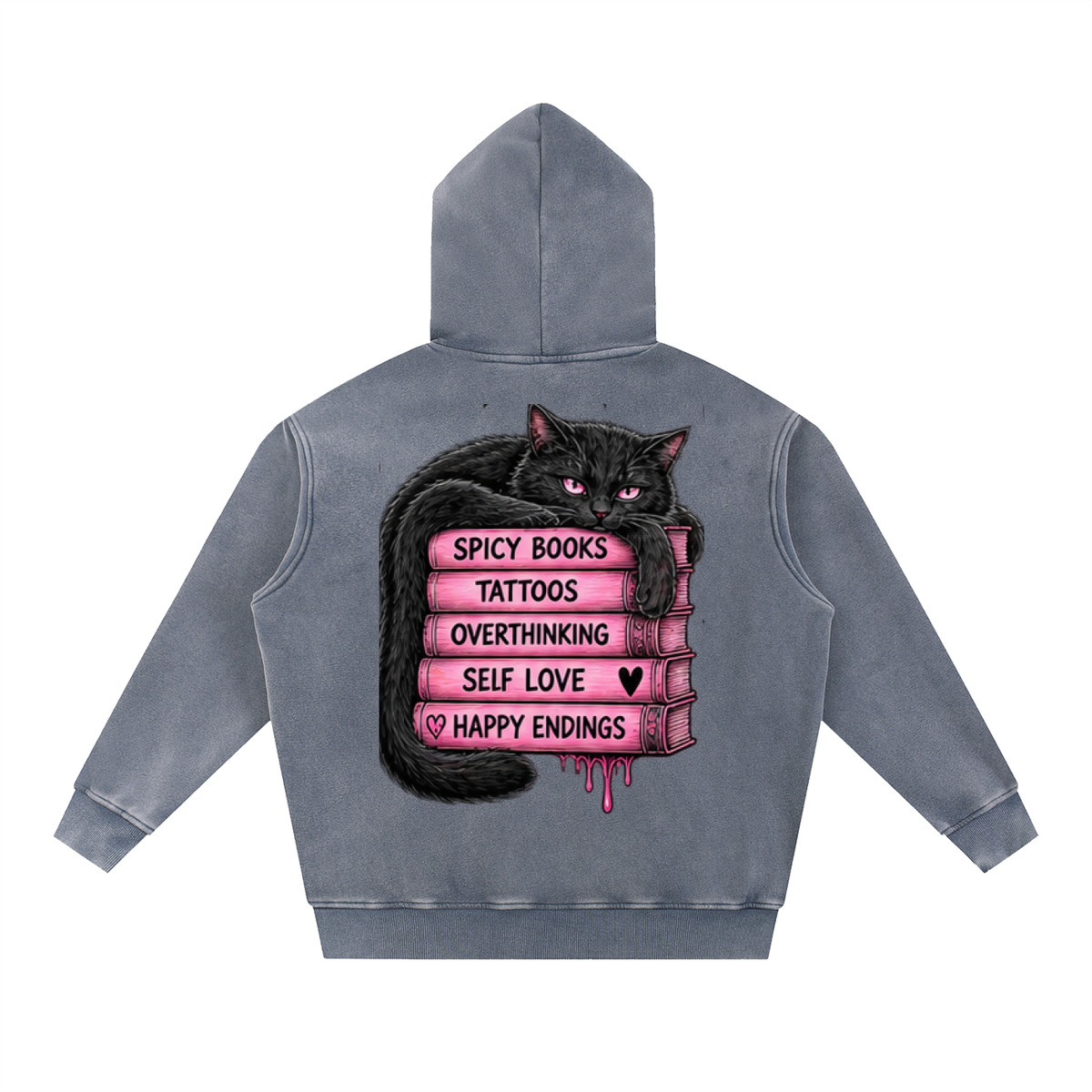 Spicy Books & Tattoos Snow Wash Oversized Hoodie