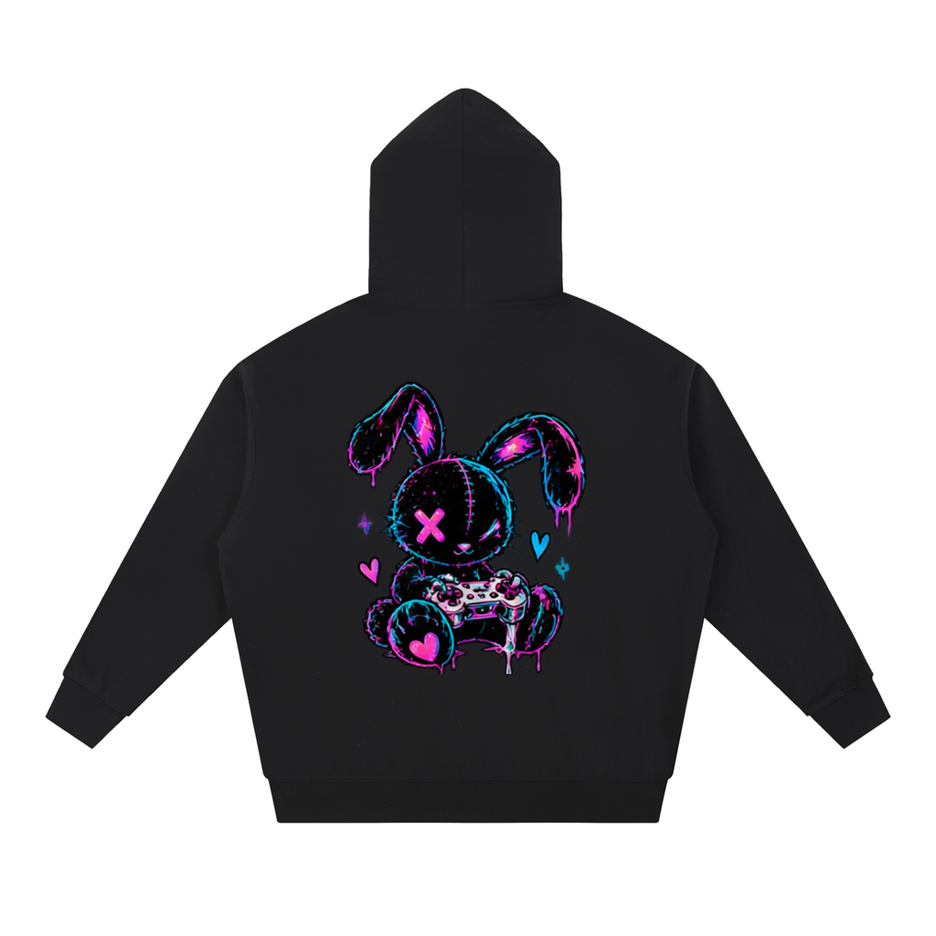 Haven X Pixel Riot – Glitch Bunny Adult Gaming Hoodie