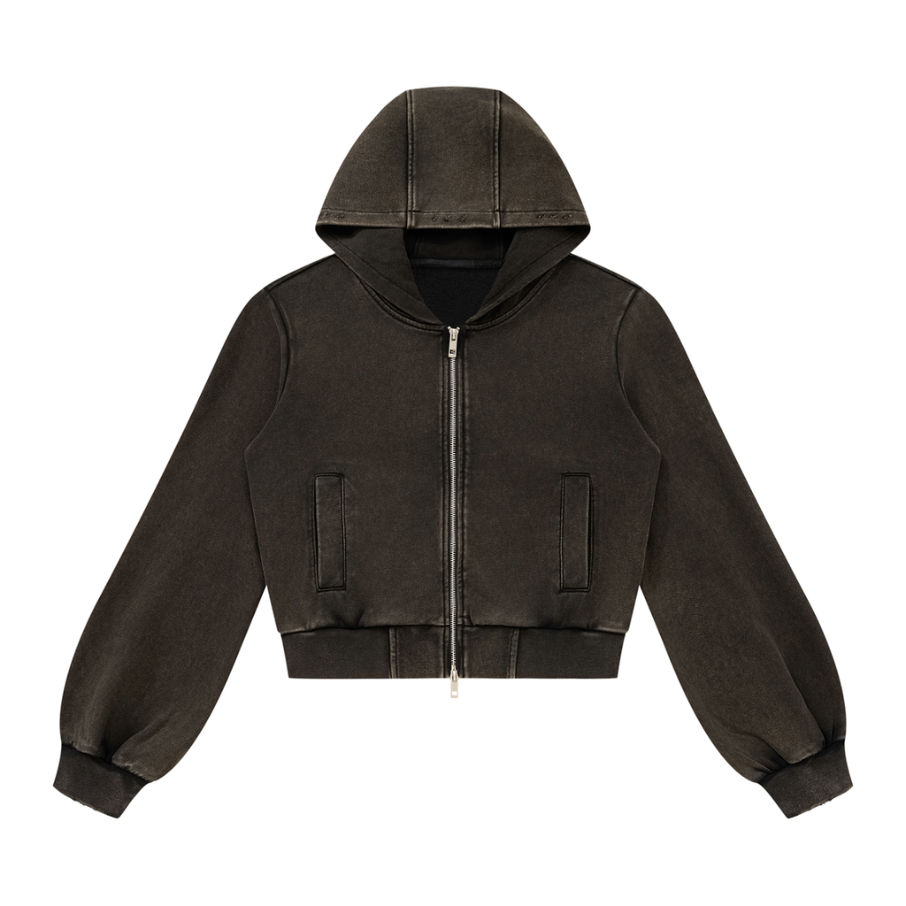 Cherry Club Signature Vintage Wash Zip-Up Hoodie | Haven x Cherry Club Collab