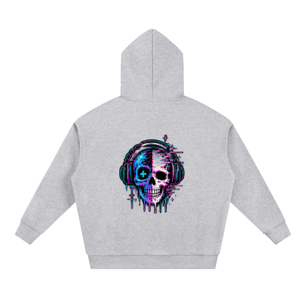 Haven X Pixel Riot – Neon Skull Adult Gaming Hoodie