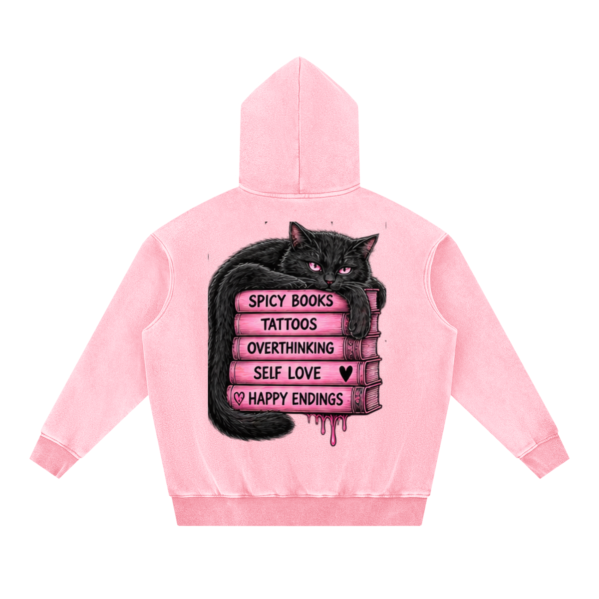 Spicy Books & Tattoos Snow Wash Oversized Hoodie