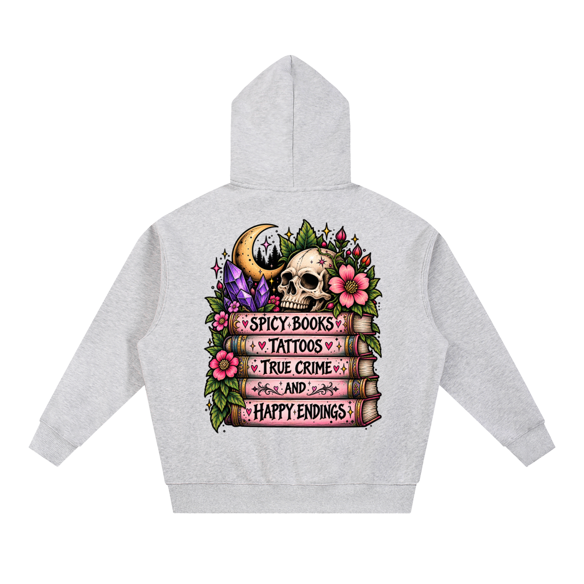 Spicy Books, Tattoos & True Crime Oversized Hoodie