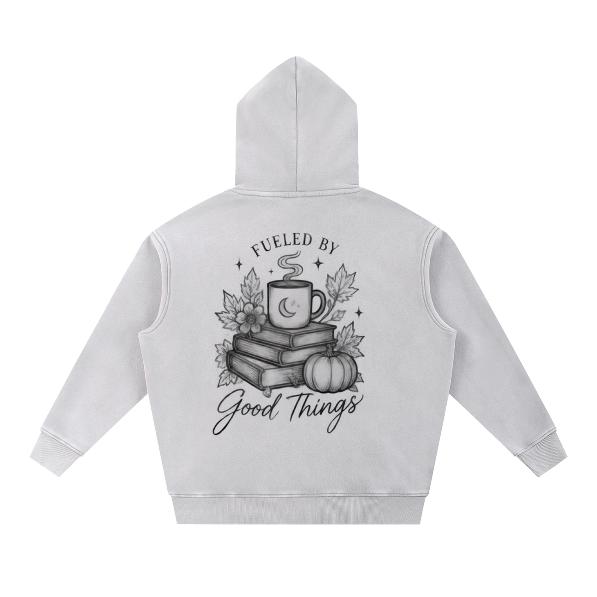 Fueled by Caffeine & Good Things Snow Wash Oversized Hoodie | Haven After Autumn Collection