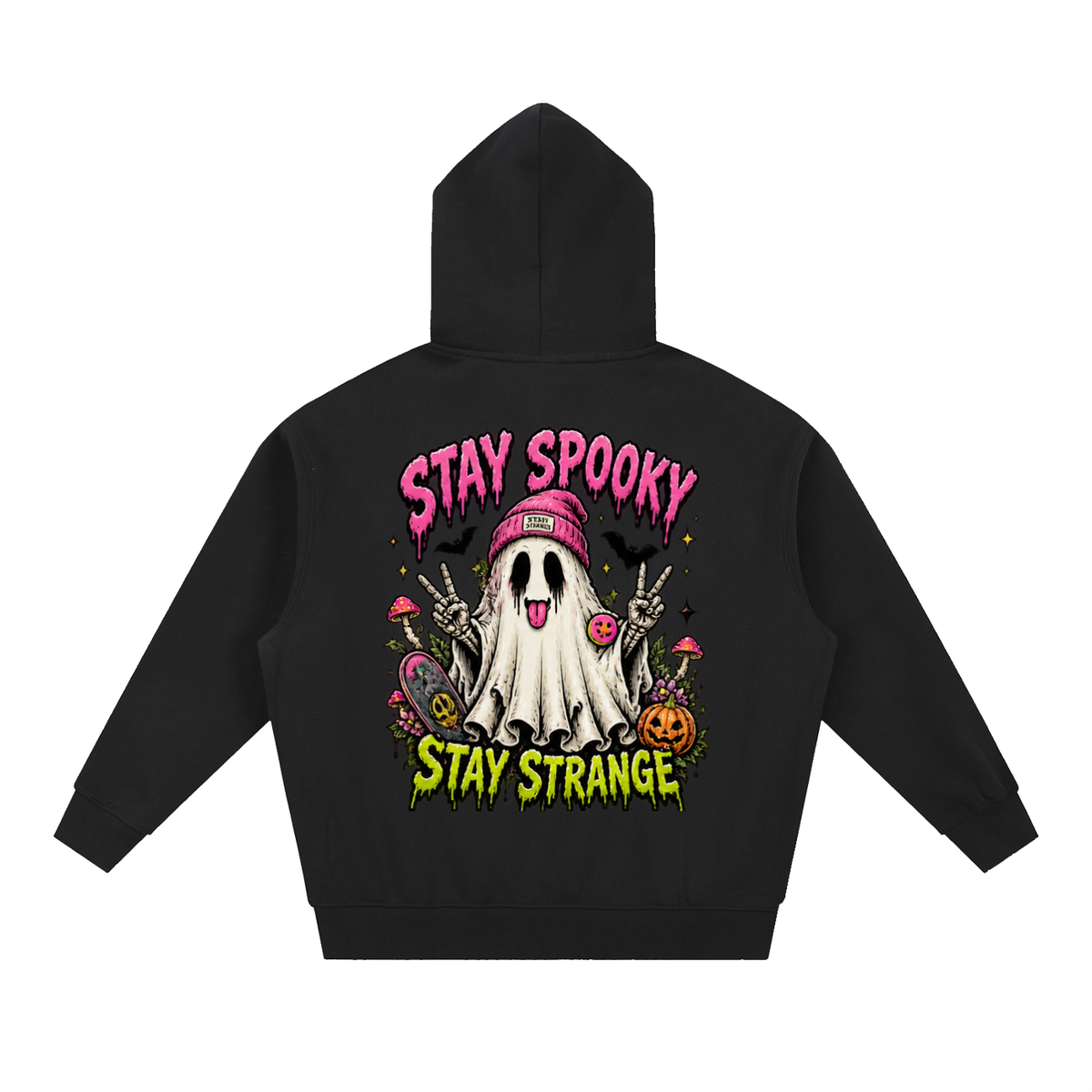Stay Spooky Stay Strange Ghost Boxy Oversized Hoodie | Haven Halloween Collection