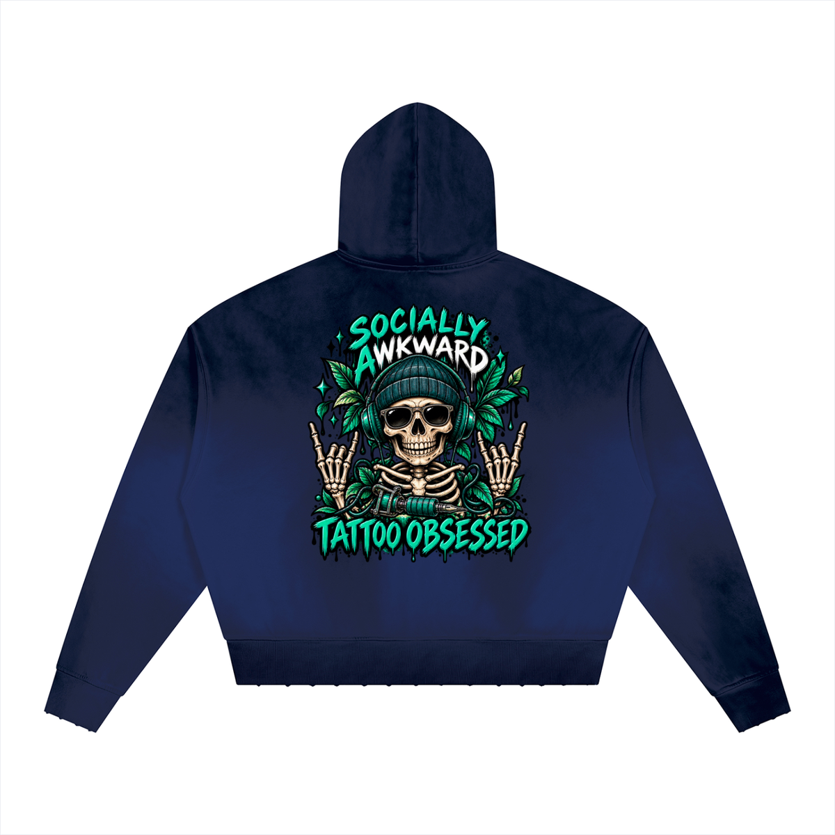 Socially Awkward, Tattoo Obsessed Oversized Hoodie