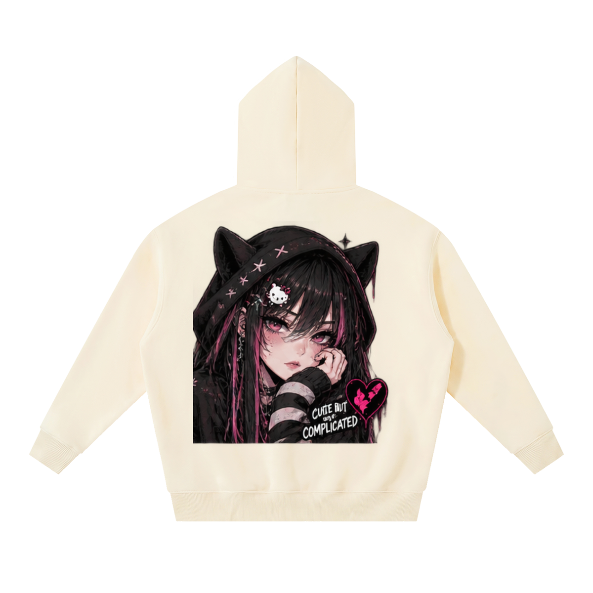 Cute But Complicated Anime Oversized Hoodie | Haven x Static Hearts Collab