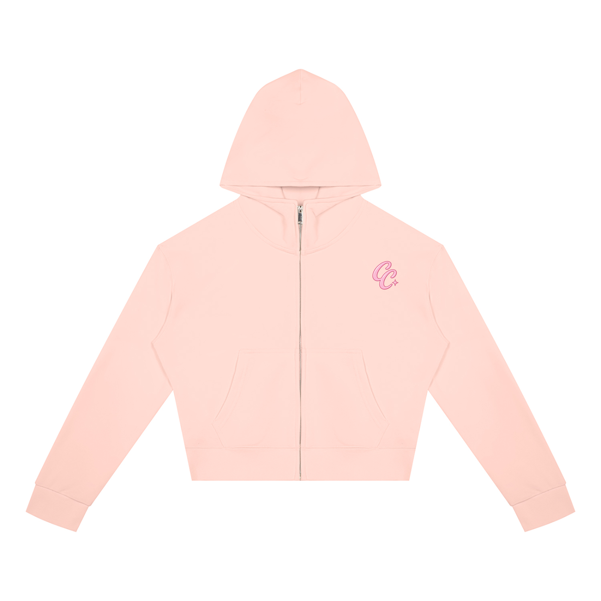 Cherry Club Logo Cropped Zip-Up Hoodie | Haven x Cherry Club Collab