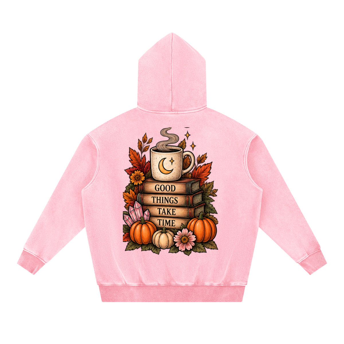 Good Things Take Time Snow Wash Oversized Hoodie | Haven After Autumn Collection