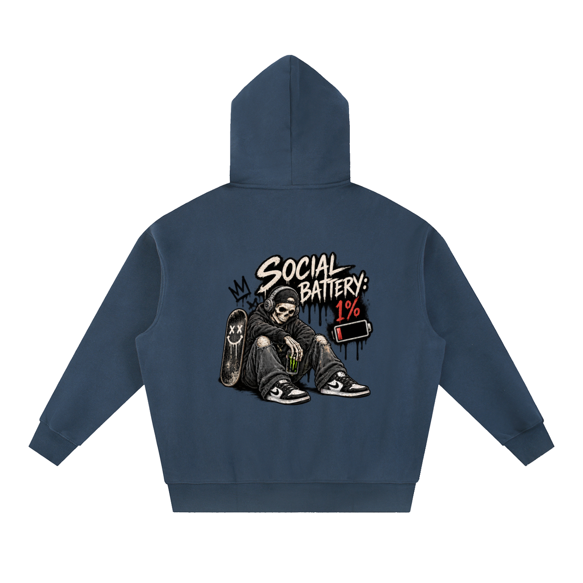 Social Battery 1% Boxy Oversized Hoodie | Haven Unfiltered Collection
