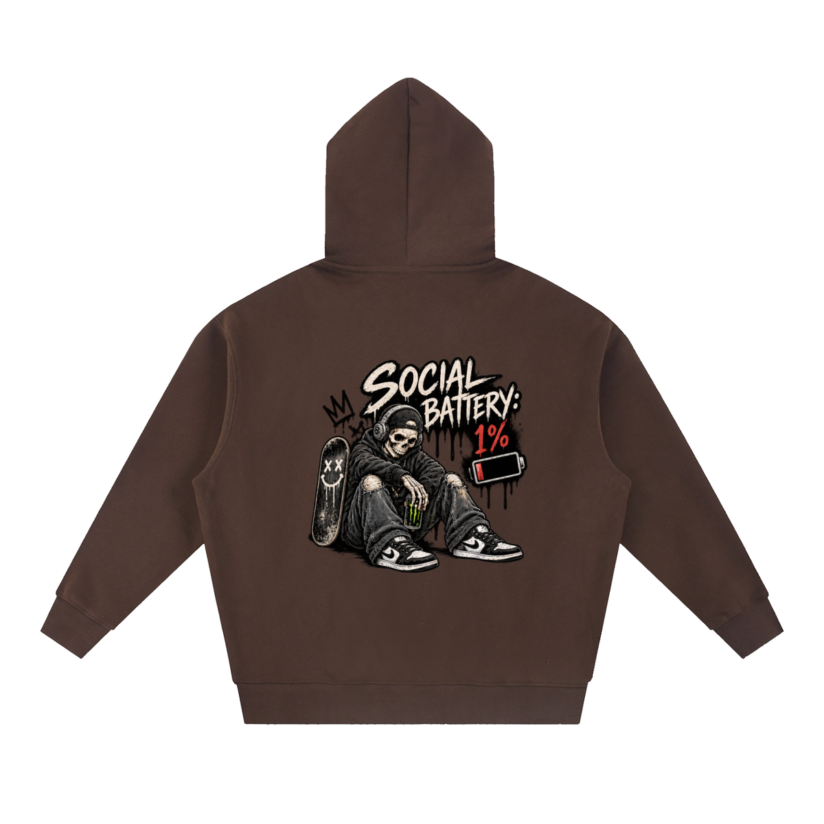 Social Battery 1% Boxy Oversized Hoodie | Haven Unfiltered Collection