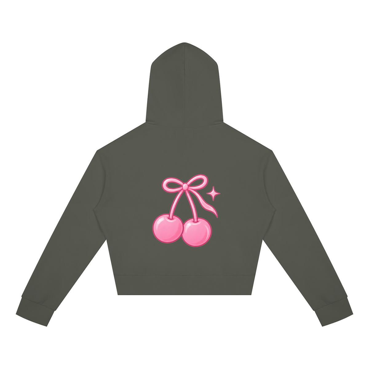 Cherry Club Logo Cropped Zip-Up Hoodie | Haven x Cherry Club Collab