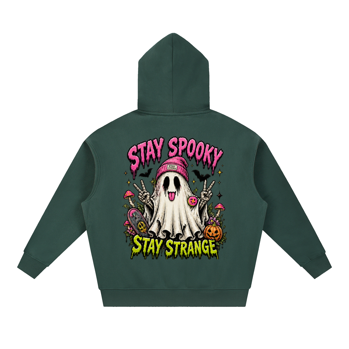 Stay Spooky Stay Strange Ghost Boxy Oversized Hoodie | Haven Halloween Collection