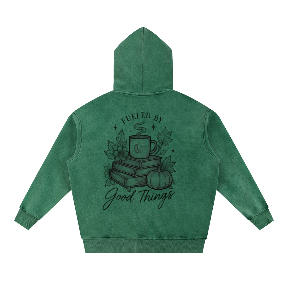 Fueled by Caffeine & Good Things Snow Wash Oversized Hoodie | Haven After Autumn Collection