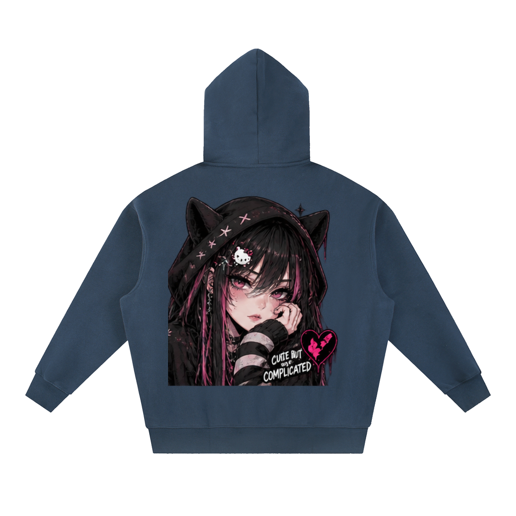 Cute But Complicated Anime Oversized Hoodie | Haven x Static Hearts Collab