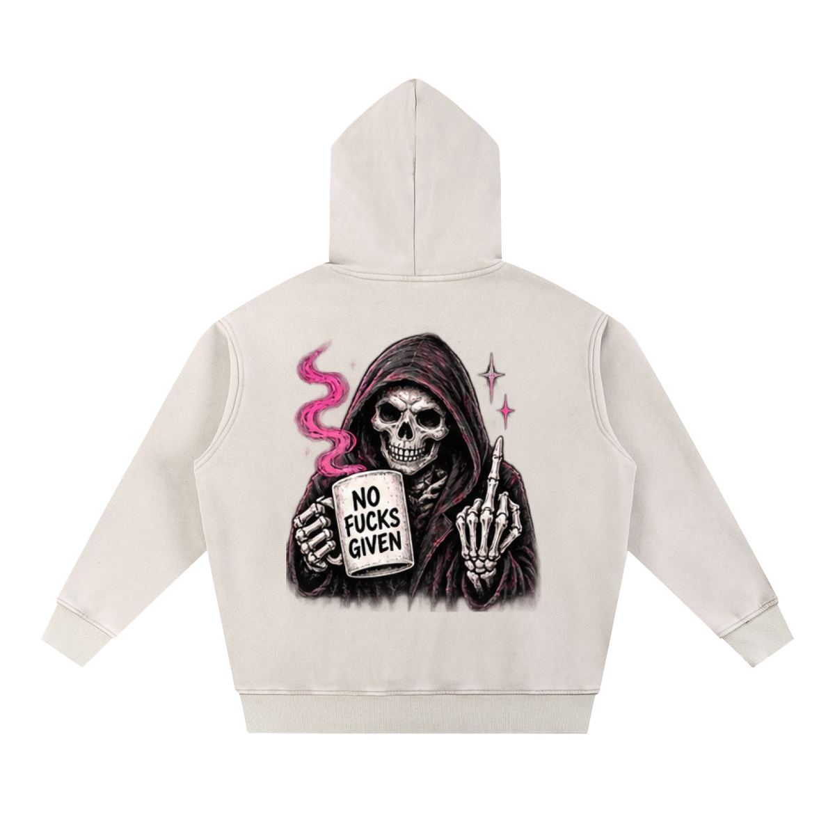 No Fucks Given Snow Wash Oversized Hoodie | Haven Unfiltered