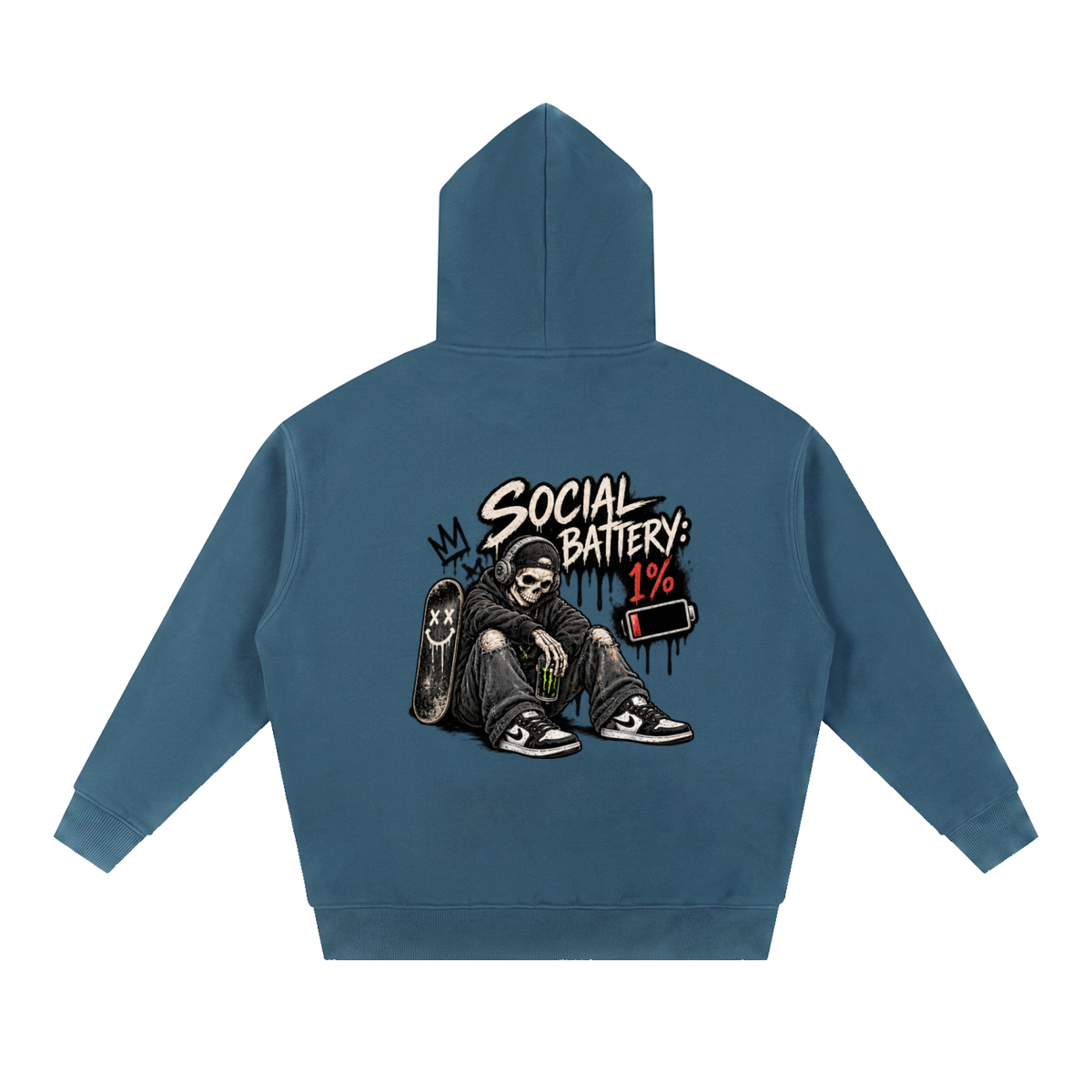 Social Battery 1% Boxy Oversized Hoodie | Haven Unfiltered Collection