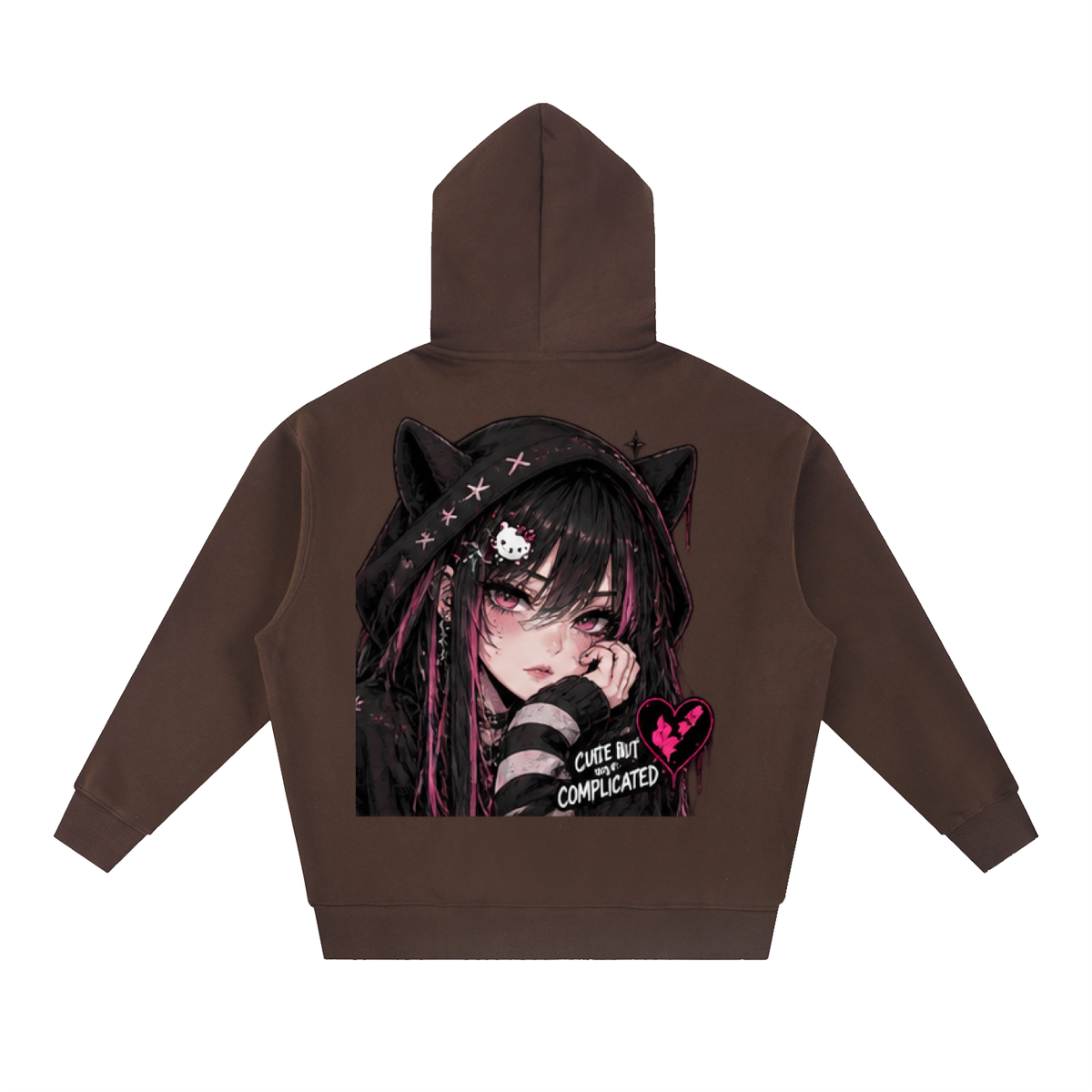 Cute But Complicated Anime Oversized Hoodie | Haven x Static Hearts Collab