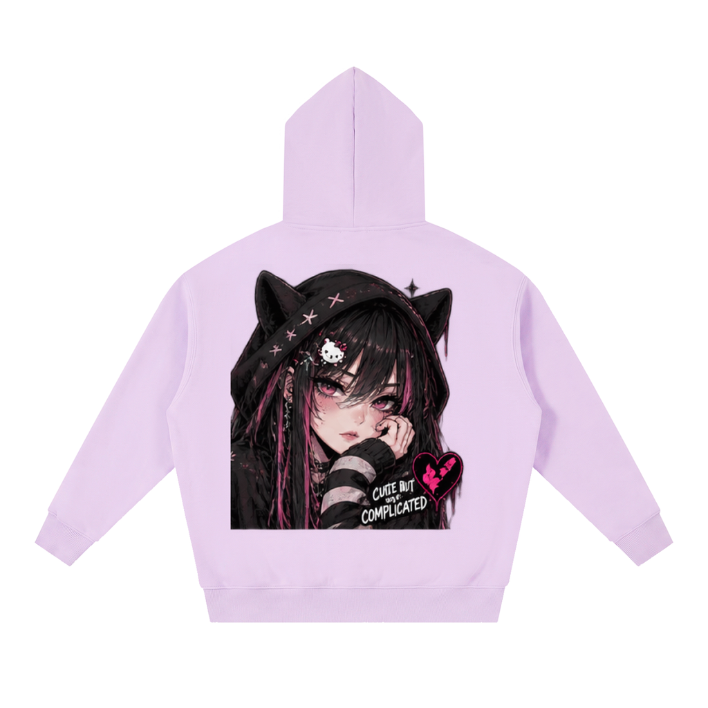 Cute But Complicated Anime Oversized Hoodie | Haven x Static Hearts Collab