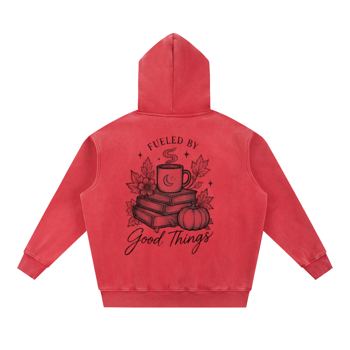 Fueled by Caffeine & Good Things Snow Wash Oversized Hoodie | Haven After Autumn Collection