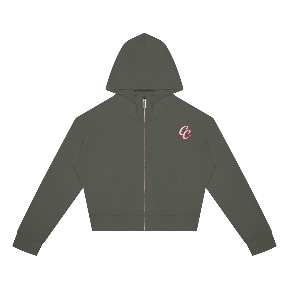 Cherry Club Logo Cropped Zip-Up Hoodie | Haven x Cherry Club Collab