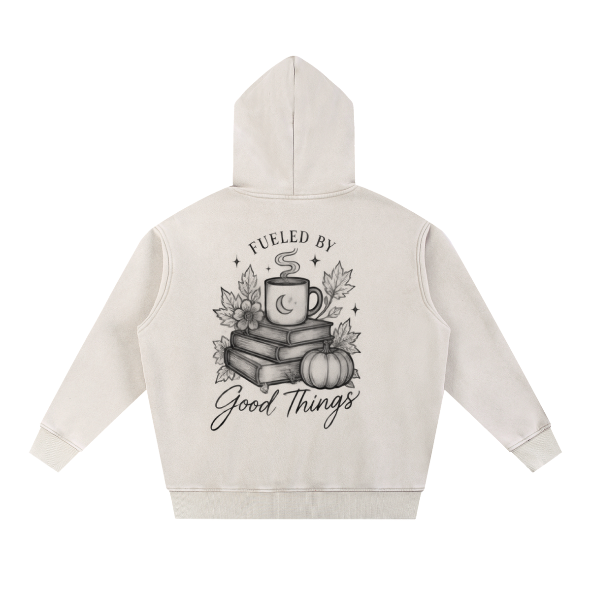 Fueled by Caffeine & Good Things Snow Wash Oversized Hoodie | Haven After Autumn Collection