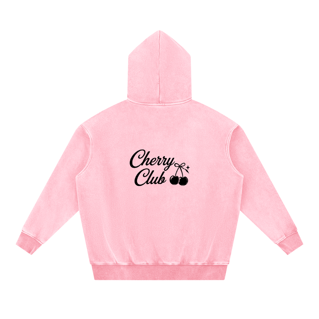 Cherry Club Tonal Logo Snowwash Oversized Hoodie | Haven x Cherry Club Collab