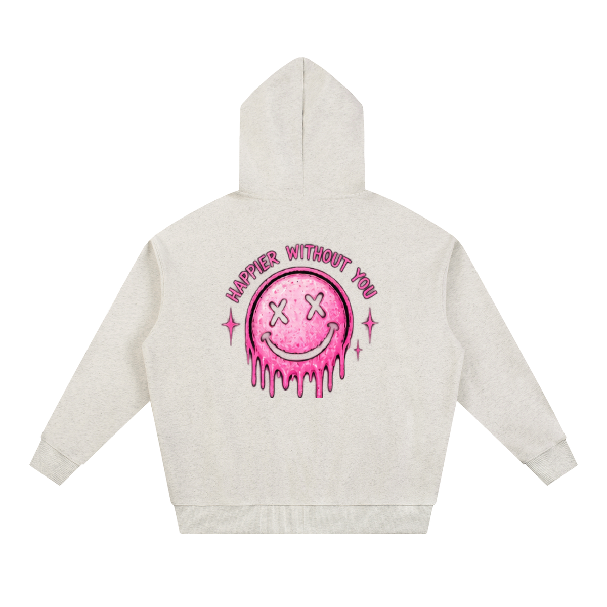 Happier Without You Front & Back Oversized Hoodie | Haven Unfiltered