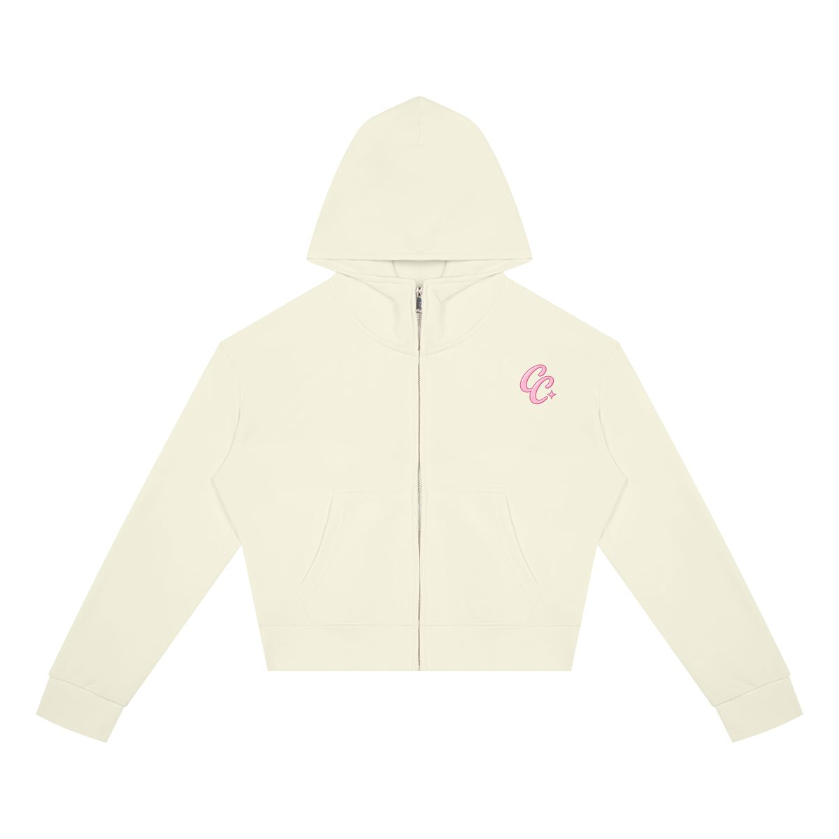 Cherry Club Logo Cropped Zip-Up Hoodie | Haven x Cherry Club Collab