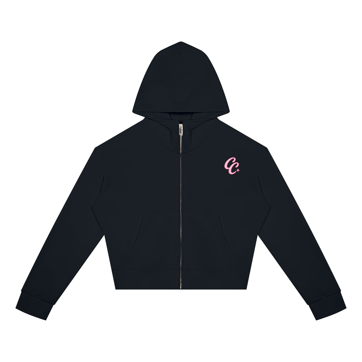Cherry Club Logo Cropped Zip-Up Hoodie | Haven x Cherry Club Collab