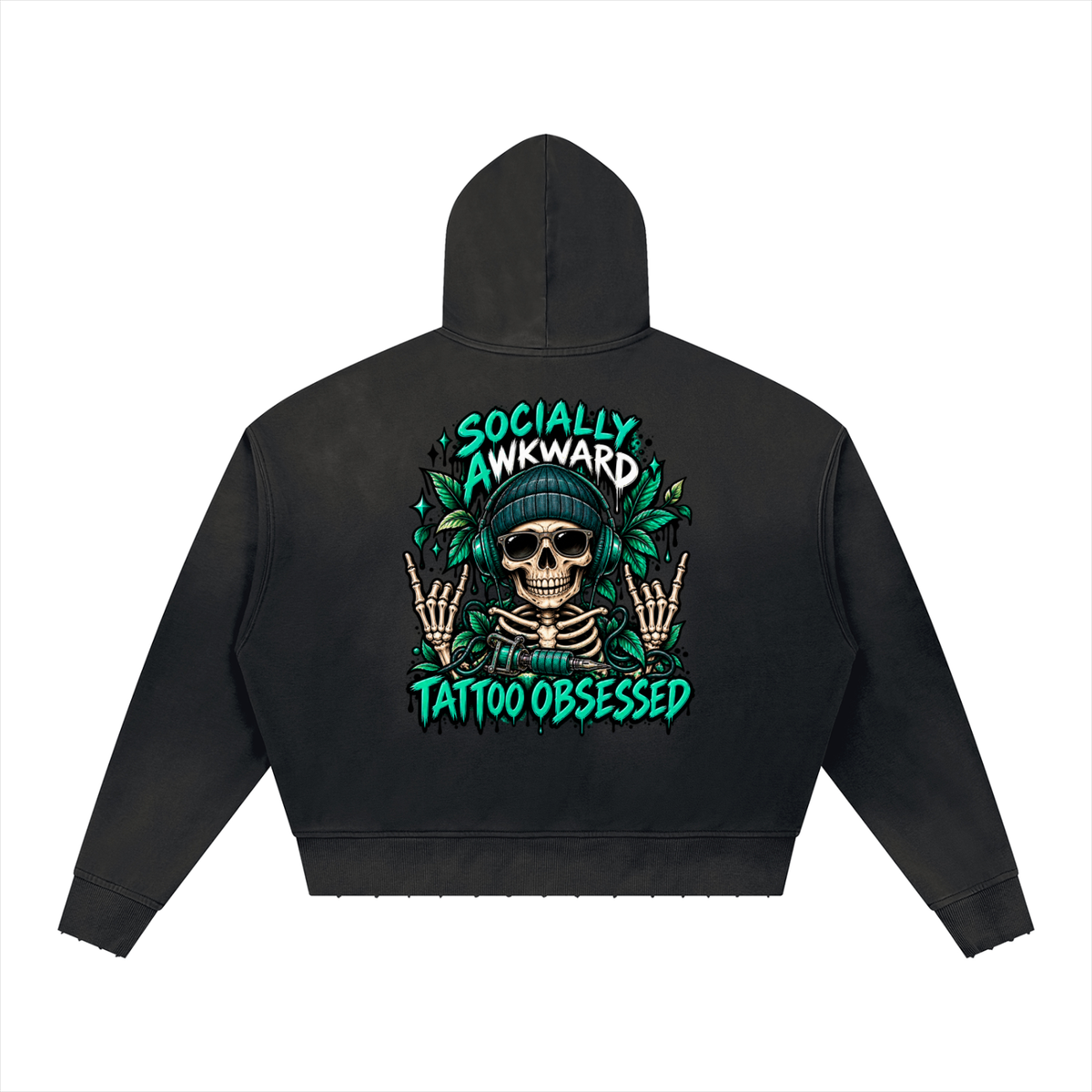 Socially Awkward, Tattoo Obsessed Oversized Hoodie