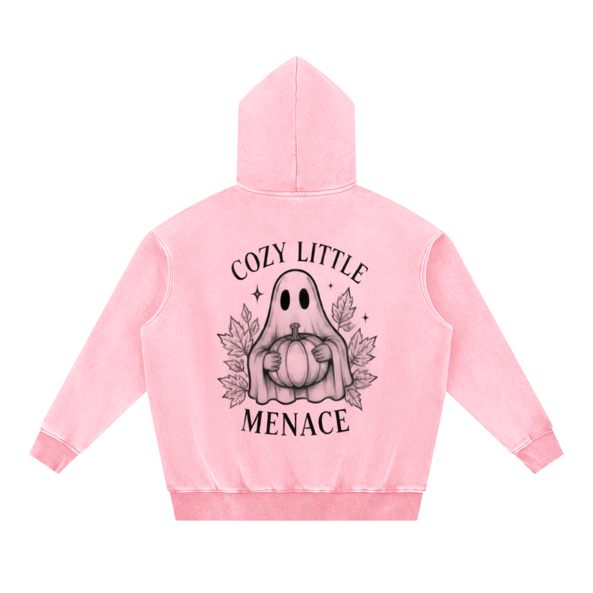 Cozy Little Menace Ghost Snow Wash Oversized Hoodie | Haven After Autumn Collection
