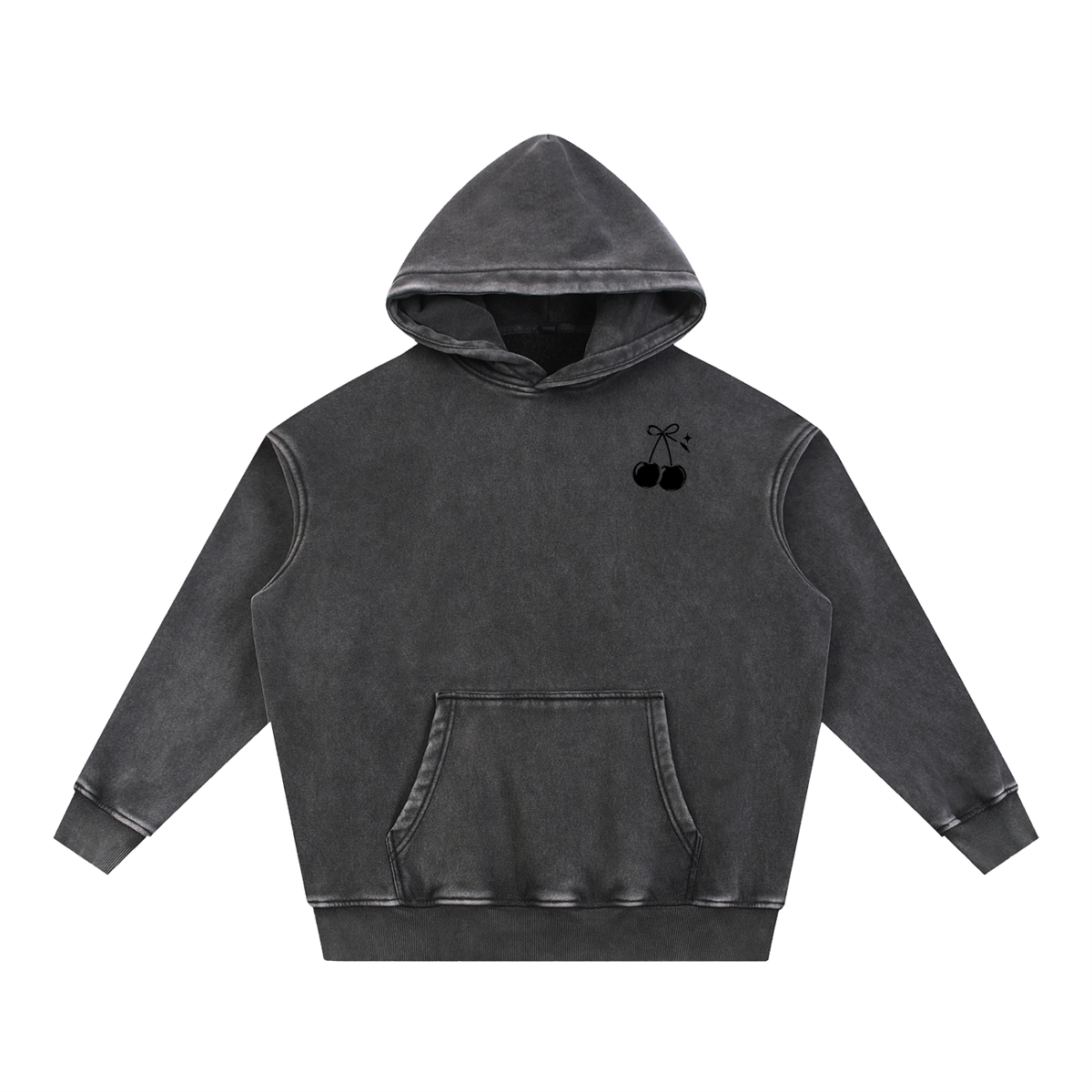 Cherry Club Tonal Logo Snowwash Oversized Hoodie | Haven x Cherry Club Collab