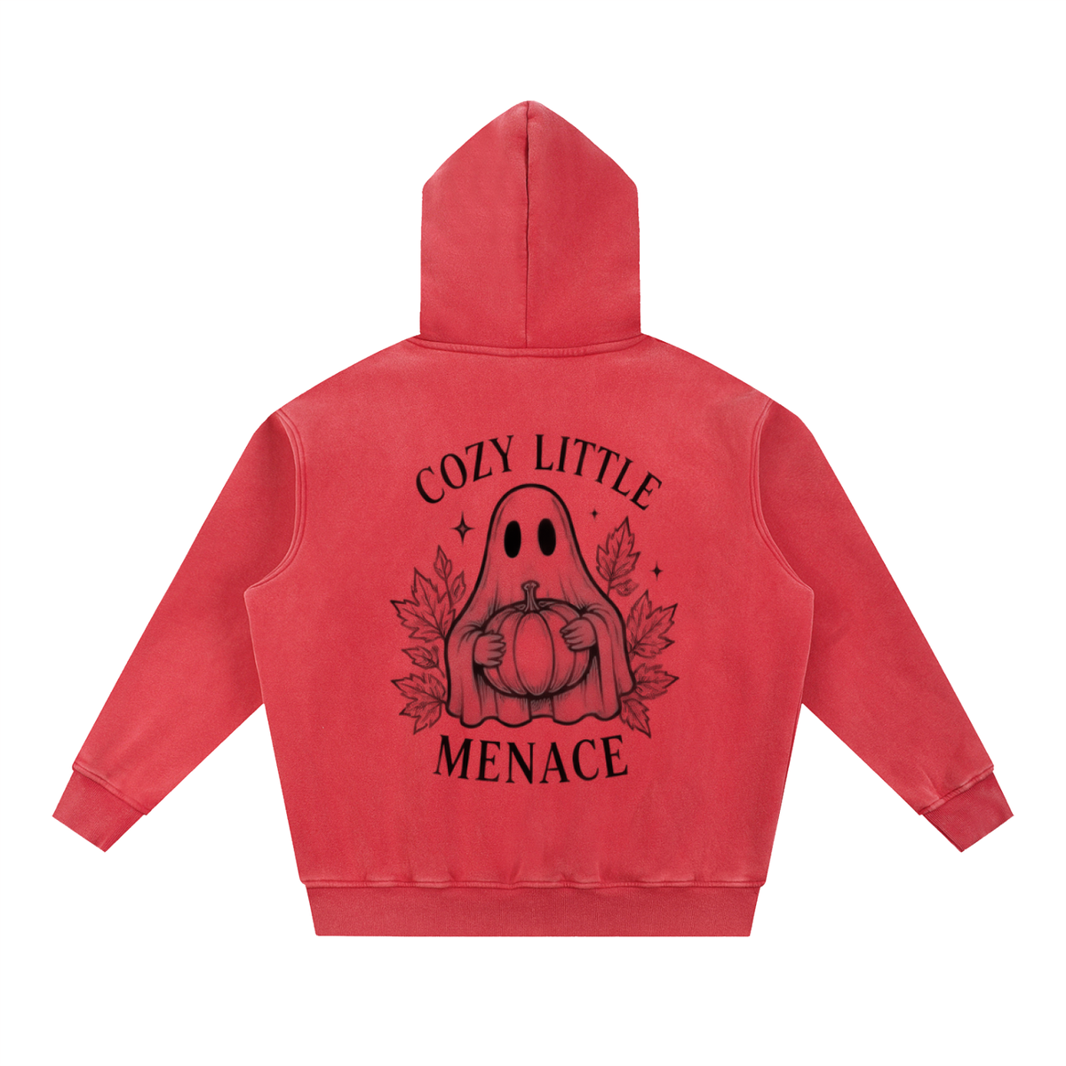 Cozy Little Menace Ghost Snow Wash Oversized Hoodie | Haven After Autumn Collection