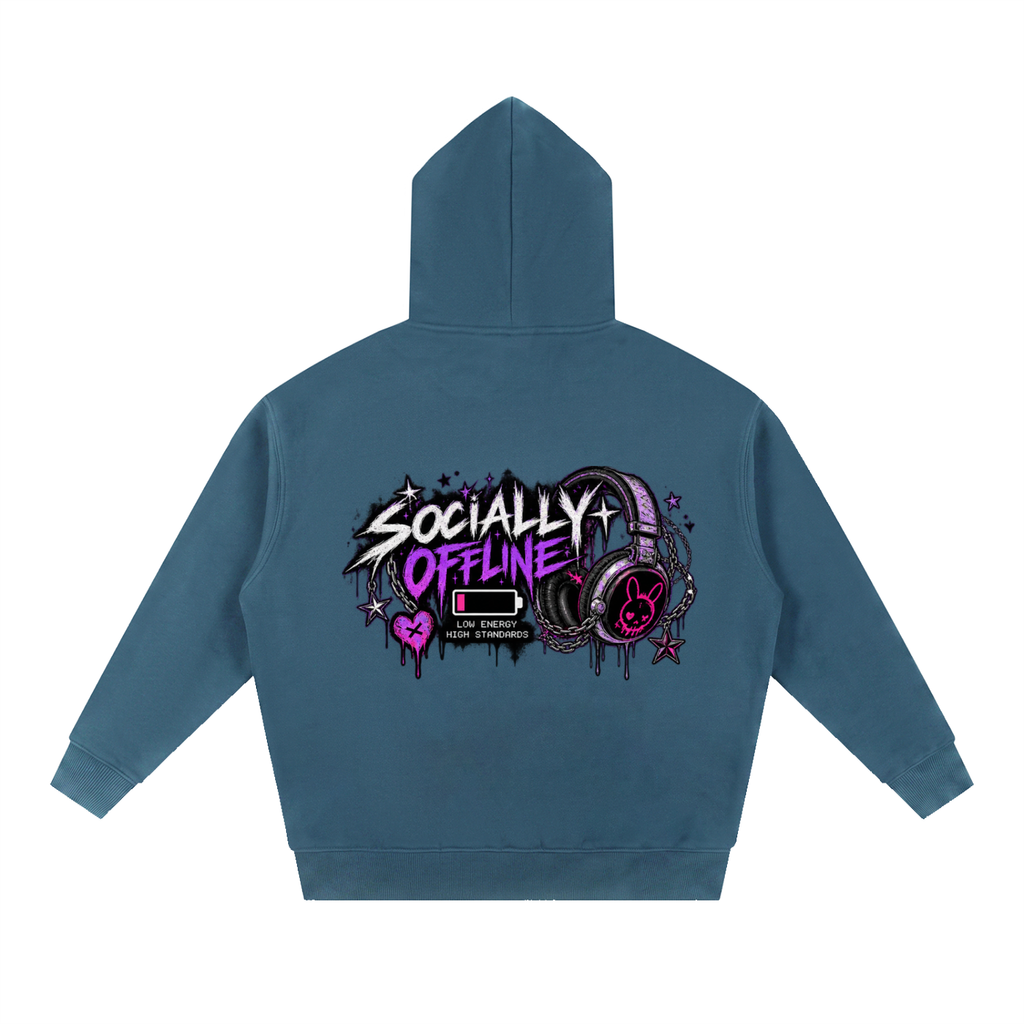 Socially Offline Oversized Hoodie | Haven x Static Hearts Collab